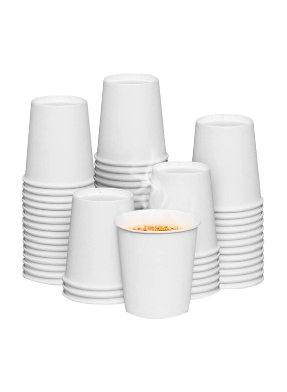 

Markq 8oz 50-Pieces Disposable Paper Cups, White
