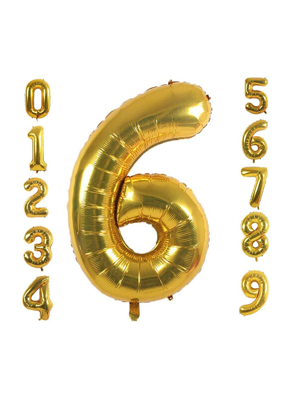 

Markq 40 Inch Large Foil Helium Number Balloon, Number 6, Gold