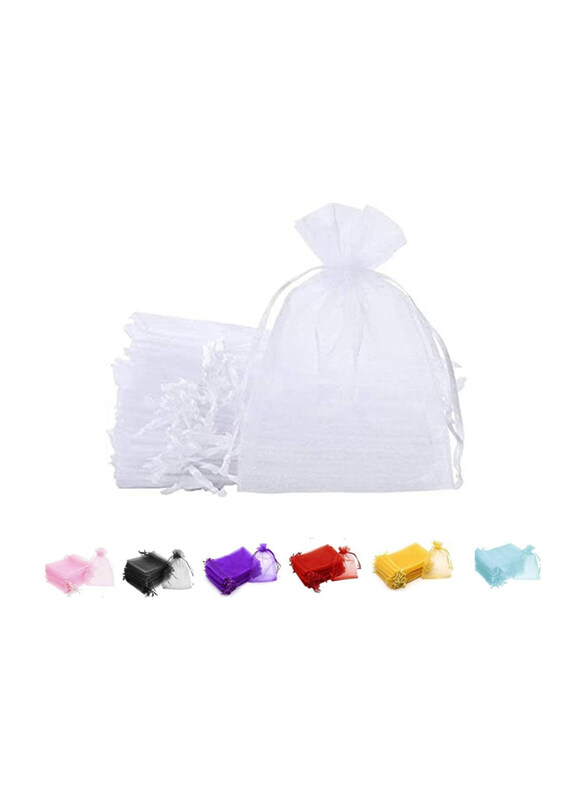 

Markq Organza Bags with Drawstrings for Jewelry Pouches, 12 x 7cm, 100 Pieces, White