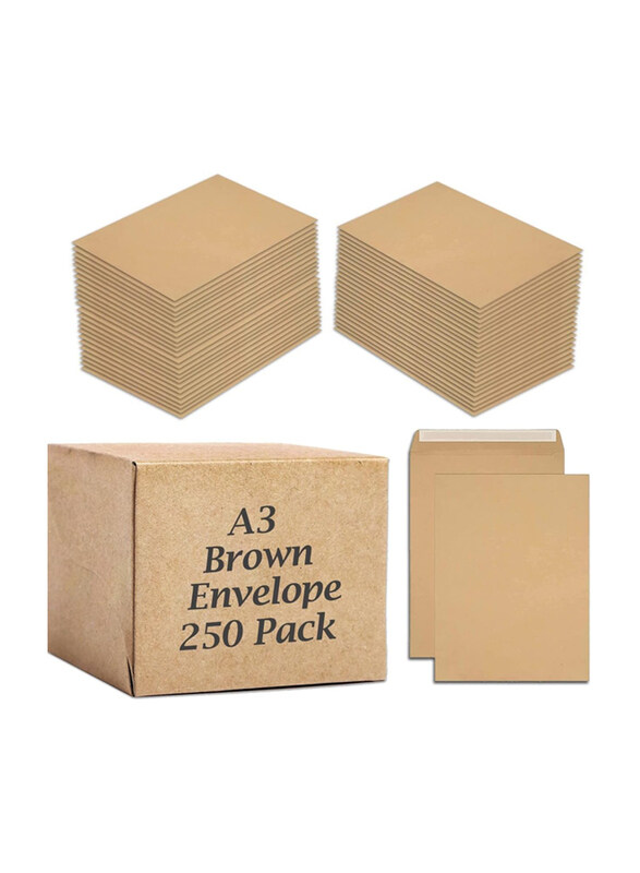 

Markq Self Sealing Mailing Envelope, 250 Pieces, 80 GSM, A3 Size, Brown