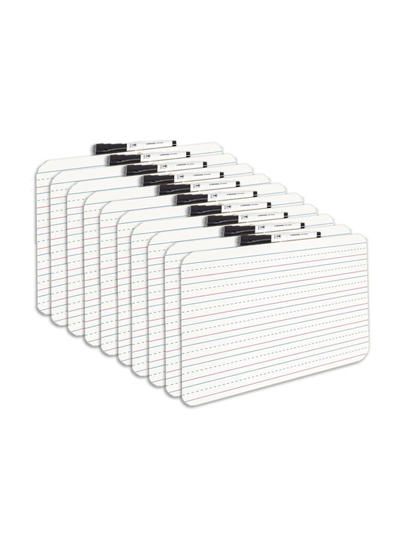 

Markq Lined Dry Erase White Board, A4, 10 Pieces, White