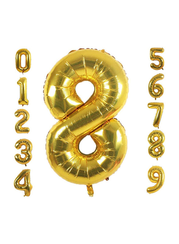 

Markq 40 Inch Large Foil Helium Number Balloon, Number 8, Gold