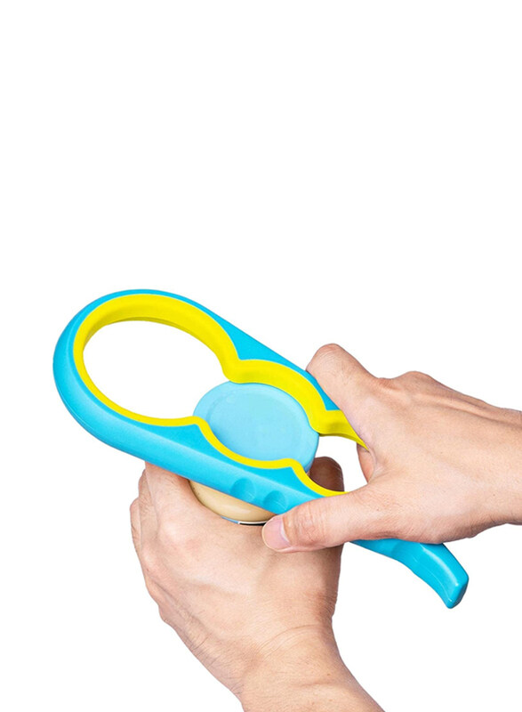 

Markq 4 in 1 Multi Function Bottle Can Opener, Blue/Yellow