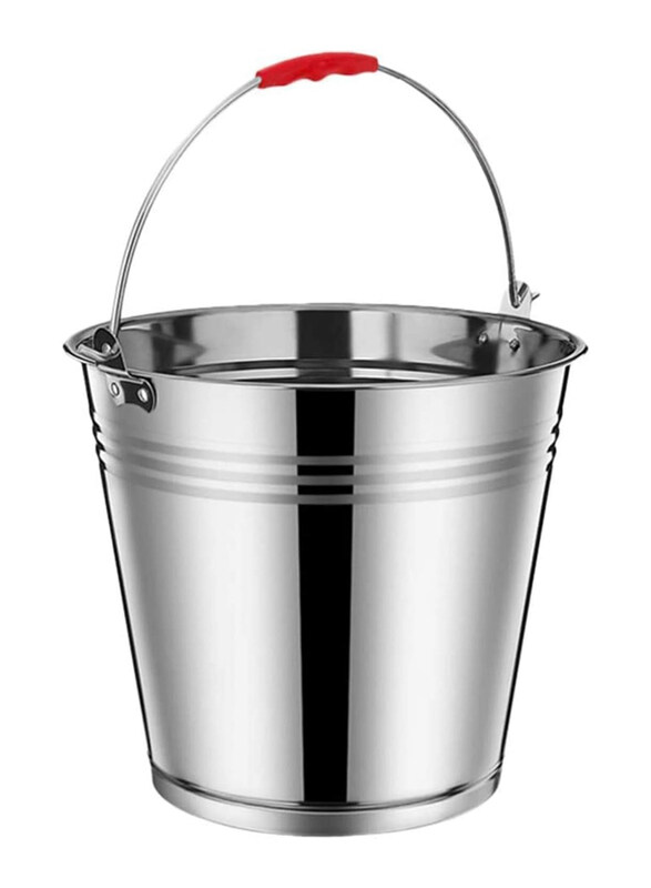 

Markq 10L Galvanized Steel Heavy-Duty Metal Bucket with Handle for Cleaning Outdoor Garden Firewood Ash & Water Storage, Grey