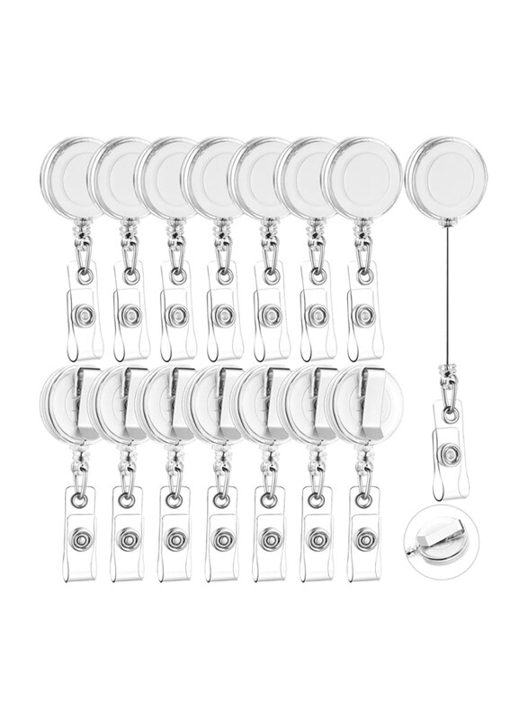 

Markq Retractable Badge Reel with Clip, 100 Pieces, White
