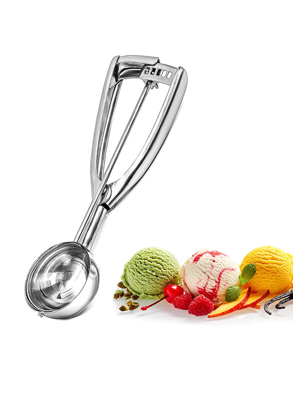 

Markq 5cm Stainless Steel Ice Cream Scoop with Easy Trigger, Silver