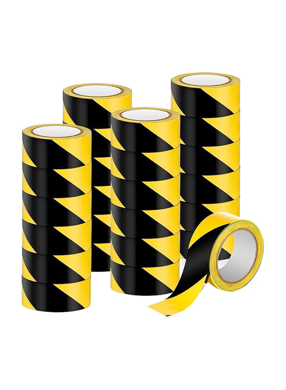 

Markq Hazard Warning Tape, 2" x 20 Yards, 24 Piece, Black/Yellow