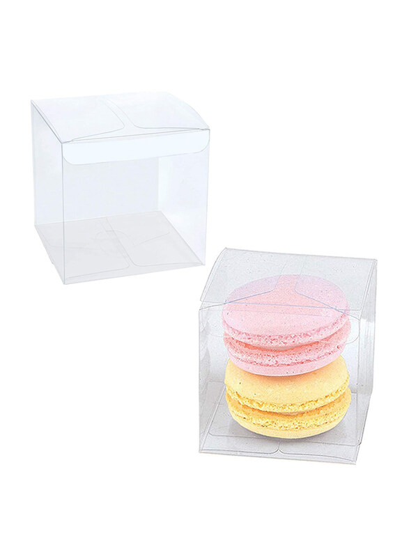 

Markq 12-Piece PVC Favor Boxes, 12x12x12cm, Clear/Gold