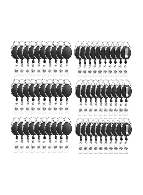 

Markq Retractable Badge Holder with Reel Clip, 100 Piece, Black