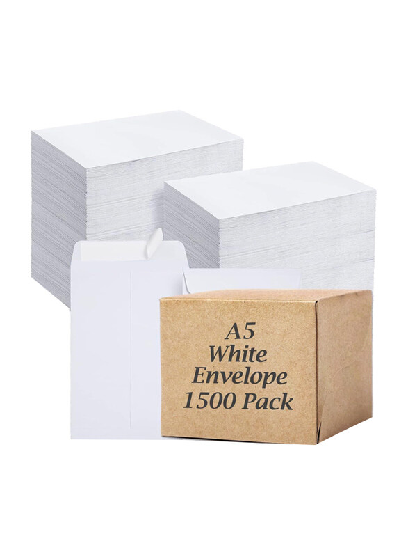

Markq Self Sealing Mailing Envelope, 1500 Pieces, 100 GSM, A5 Size, White