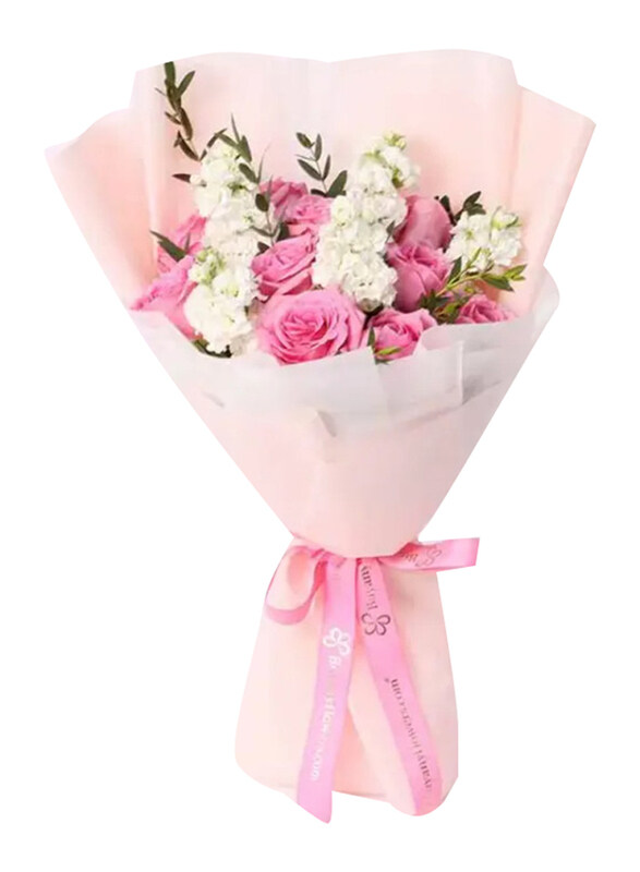 

Generic Tender Charm Roses & Stocks Bouquet, Pink
