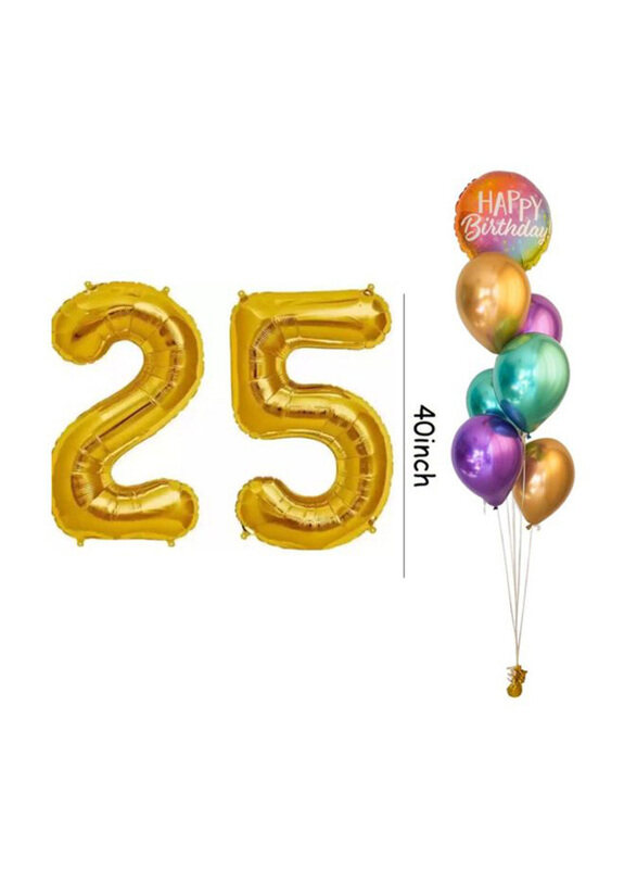 

Carmel Flowers 2 Number With Balloons Bunch, Gold