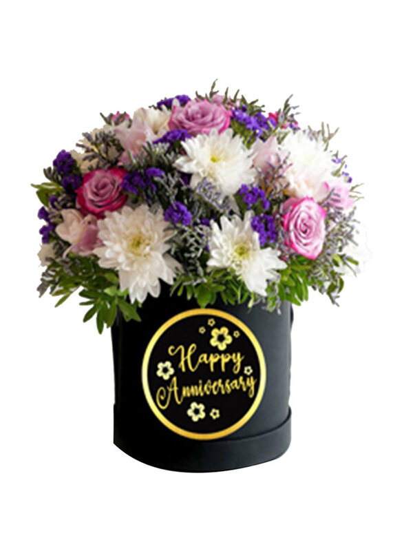 

Carmel Flowers Mix Flowers With Fillers in Black Box, Multicolour