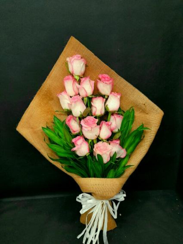 

Carmel Flowers Radiant Jute Bouquet, Pink