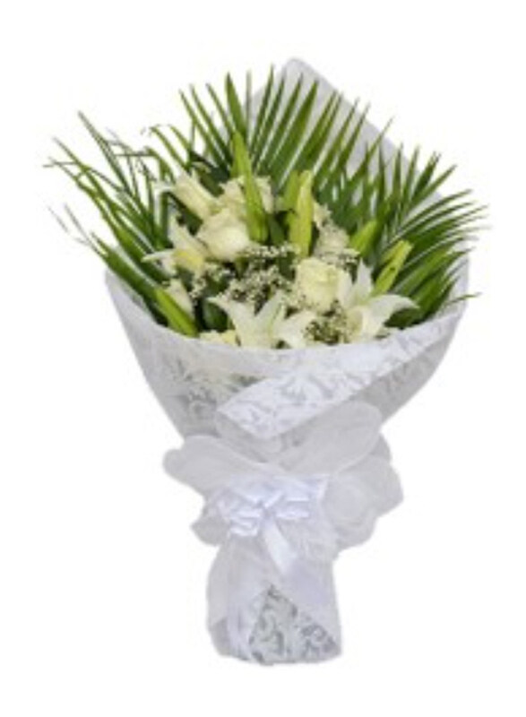 

Carmel Flowers Paradise Lily Bouquet, White