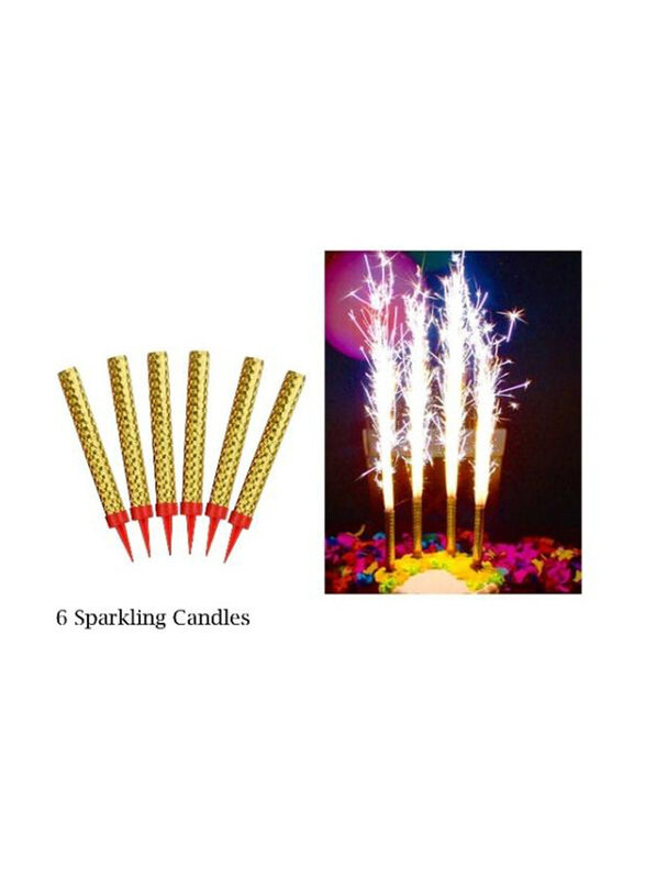 

Carmel Flowers Sparkling Candle, 6 Pieces, Gold