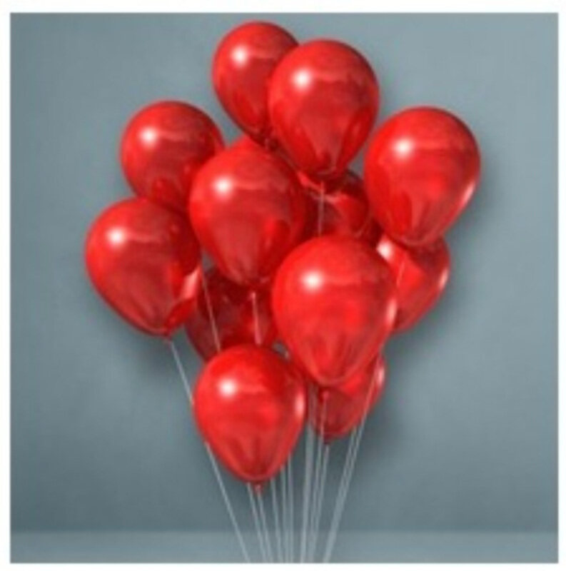 

Carmel Flowers Balloons, 12 Pieces, Red