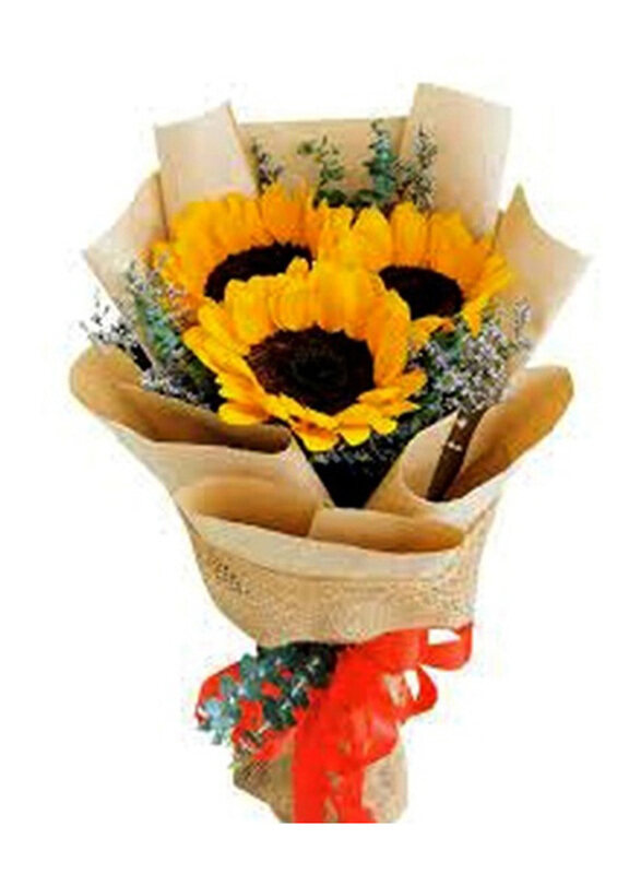 

Carmel Flowers Sunflower with Brown & Jute, Multicolour