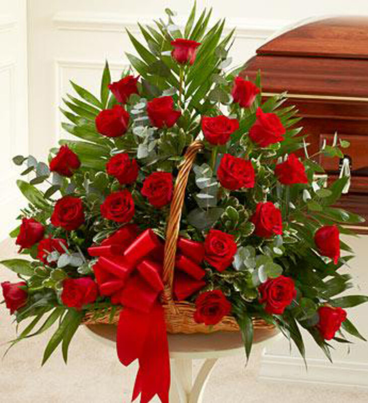

Carmel Flowers Red Paramount Basket, Red