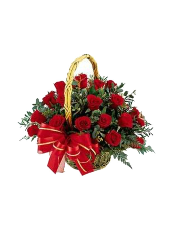 

Carmel Flowers Red Grandeur Basket, Red