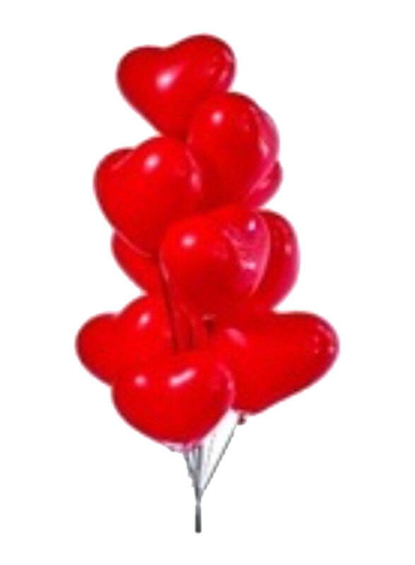 

Carmel Flowers Heart Balloons, 12 Pieces, Red