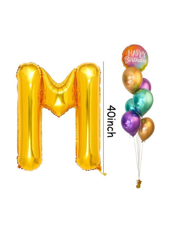 

Carmel Flowers 1 Alphabet With Balloon Bunch, Gold