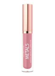 Golden Rose Matte Metallic Lip Gloss, No. 52 Pink Topaz, Pink