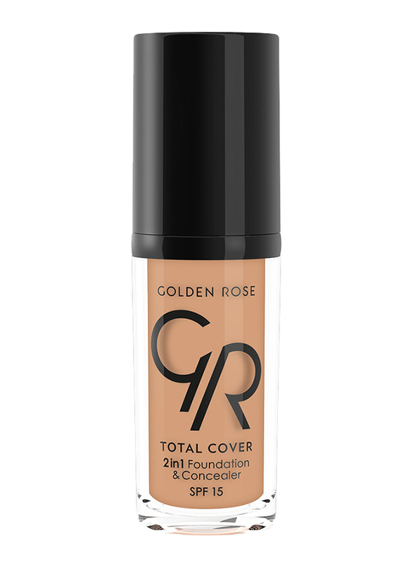 Golden Rose Total Cover 2 In 1 Foundation & Concealer, No. 16-Warm Honey, Beige