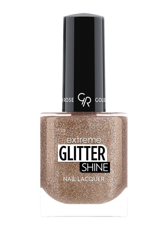 Golden Rose Extreme Gel Glitter Shine Nail Lacque, No. 205, Brown