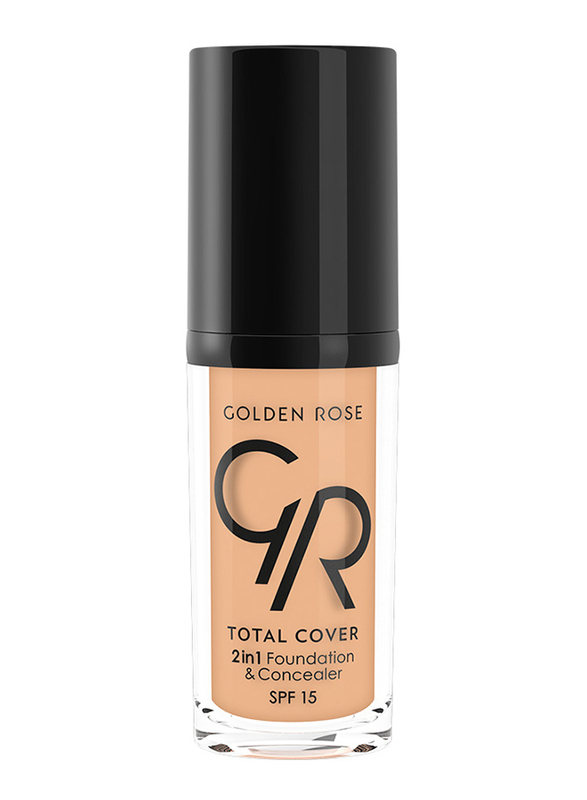 Golden Rose Total Cover 2 In 1 Foundation & Concealer, No. 07-Naturel, Beige