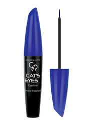 Golden Rose Cat Eyes Water Resistant Matte Finish Liquid Eyeliner, Blue