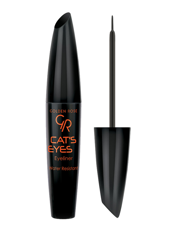 Golden Rose Cat Eyes Water Resistant Matte Finish Liquid Eyeliner, Black