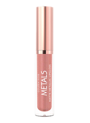 Golden Rose Matte Metallic Lip Gloss, No. 53 Nude Kiss, Pink