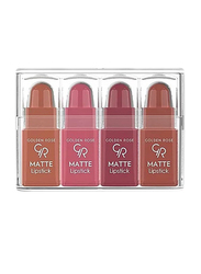 Golden Rose 4-Pieces Nude Collection Matte Lipstick Set, Mix 1, Multicolour