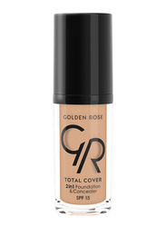 Golden Rose Total Cover 2 In 1 Foundation & Concealer, No. 15-Warm Sand, Beige