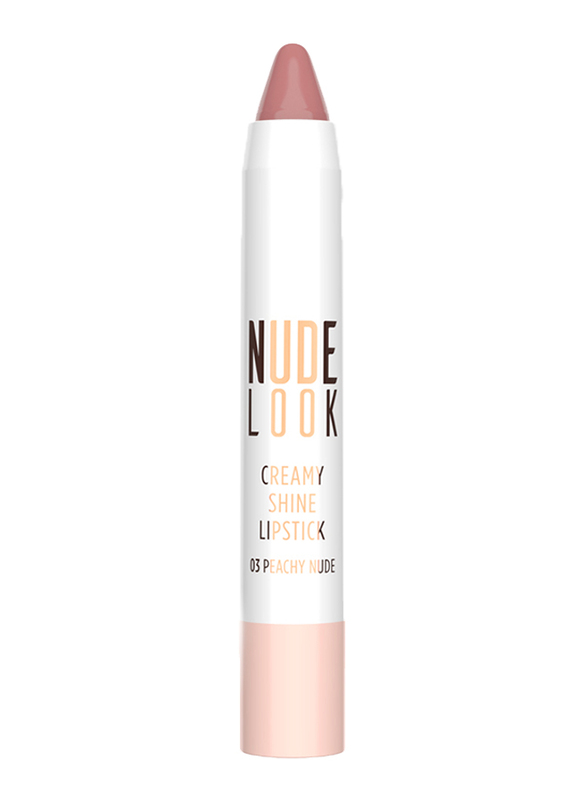 Golden Rose Nude Look Creamy Shine Lipstick, No. 03 Peachy Nude, Pink