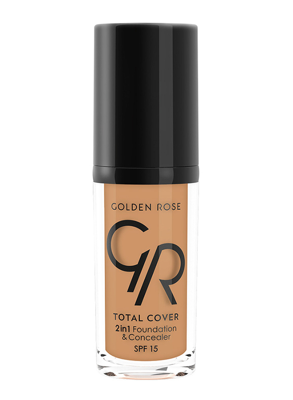 Golden Rose Total Cover 2 In 1 Foundation & Concealer, No. 19-Caramel, Beige