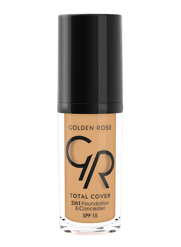 Golden Rose Total Cover 2 In 1 Foundation & Concealer, No. 14-Honey, Beige