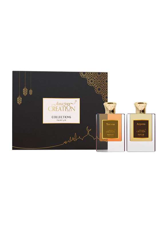 Amazing Creation 2-Pieces Perfume Gift Set for Men, Toscana 50ml EDP, Argento 50ml EDP