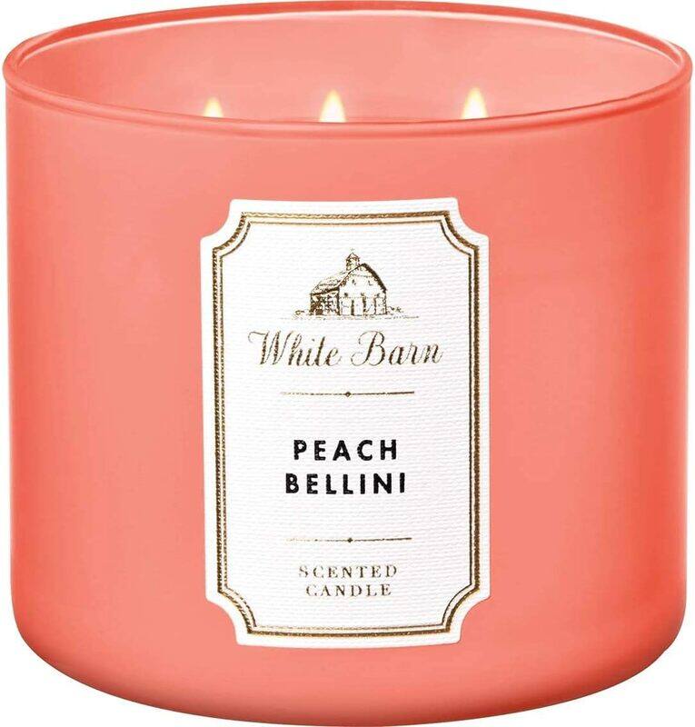 

Bath & Body Works and Peach Bellini 3 Wick Scented Candle 411g - with Essential Oils