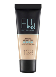 Maybelline New York Fit Me Foundation, 128 Warm Nude, Beige