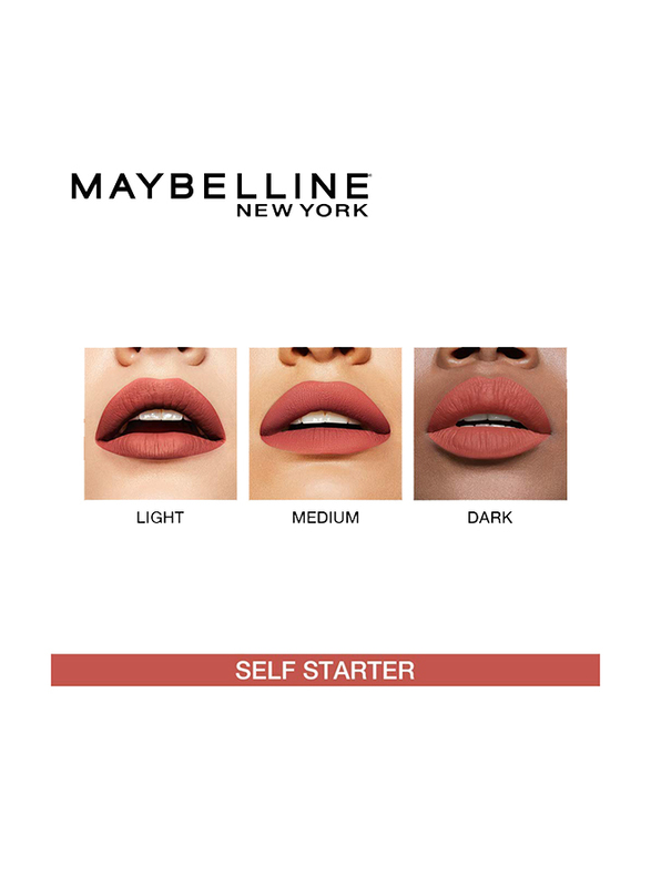 Maybelline New York SuperStay Matte Ink Lipstick, 5ml, 130 Self Starter, Red