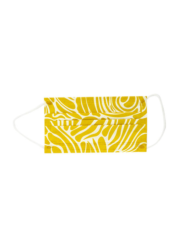 RKF Lines Design 99 % Protected Reusable and Washable Face Mask, 50 Full Wash Cycles, Yellow, Free Size