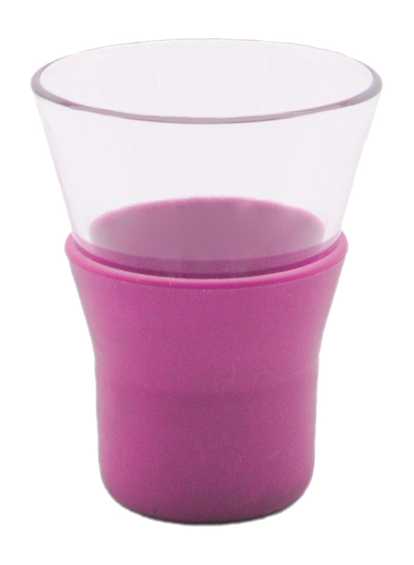 Al Hoora 110ml Glass Ypsilon Brio Caffe with Silicone Cover, 430400P, Pink