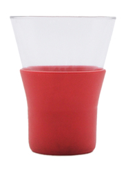 Al Hoora 110ml Glass Ypsilon Brio Caffe with Silicone Cover, 430400R, Red