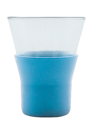Al Hoora 110ml Glass Ypsilon Brio Caffe with Silicone Cover, 430400B, Blue