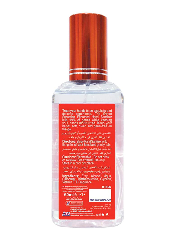 Cool & Cool Sweet Sensation Perfumed Hand Sanitizer Spray, 60ml