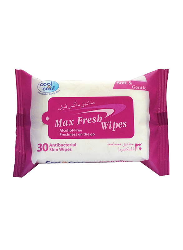 Cool & Cool Max Fresh Wipes, 30 Sheets