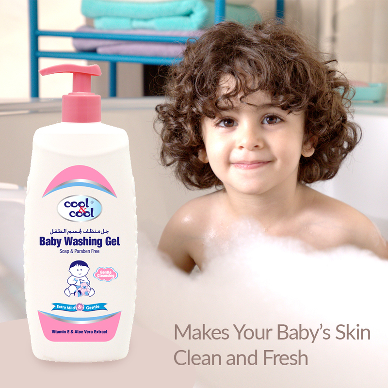 Cool & Cool 2-Pieces Baby Washing Gel + Baby Wipes Set for Kids, 500ml + 80 Wipes