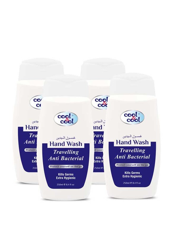 Cool & Cool Travelling Anti-Bacterial Hand Wash, 250ml, 4 Pieces